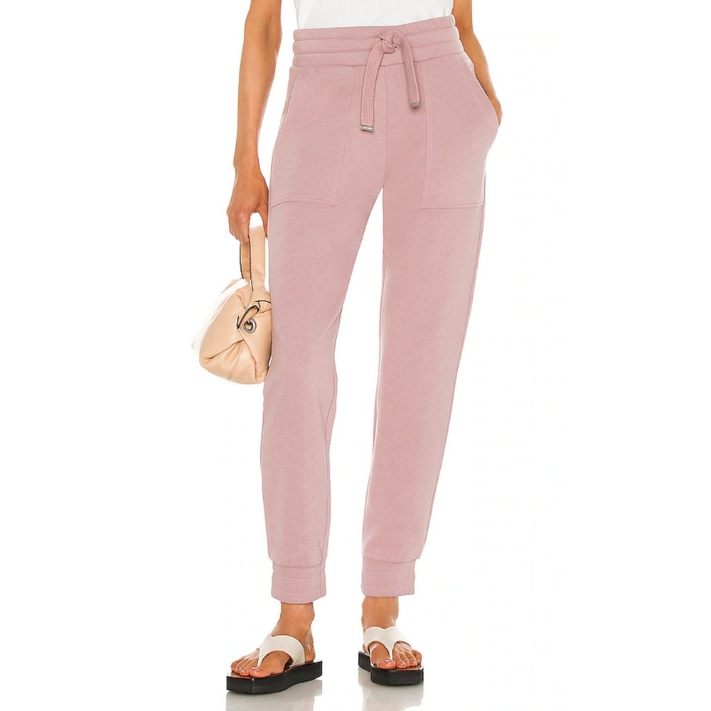 All Saints Thick Drawstring Jogger Sweatpants Blush Pink Logo Cozy‎ Lounge